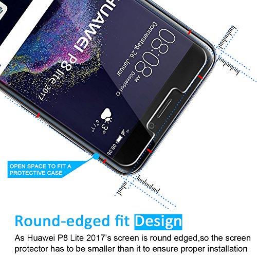 Huawei P8 Lite 2017 Protector de Pantalla  iVoler Protector de Pantalla de Vidrio Templado Cristal Protector para Pellicola Vetro Temperato Huawei P8 Lite 2017 -Dureza de Grado 9H  Espesor 0 20 mm  2 5D Round Edge- Ultra-trasparente   Anti-golpe   Ajuste Perfecto   No hay Burbujas - Garant  a Incondicional de 18 Meses