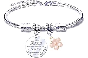 JRZDFXS Filleule cadeaux de Noël Cadeau bracelet filleule marraine cadeau filleule fille cadeau naissance filleule cadeau pour ma filleule cadeau à ma filleule cadeau anniversaire pour ma filleule