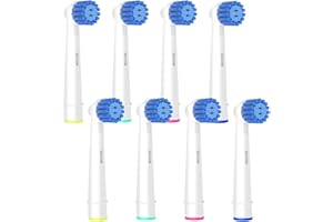 BETTERCHOI 8 Pack Sensitive Gum Care Replacement Brush Heads Compatible with Oral b Braun Electric Toothbrush. Soft Bristle for Superior and Gentle Clean