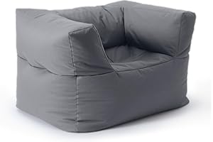 Lumaland Poltrona a sacco modulare, impermeabile, per interni ed esterni, lavabile, per giardino e interni, facile da espandere e leggero, 96 x 72 x 70 cm [grigio]
