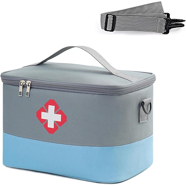 Pochette De Premiers Soins - Trousse À Médicaments Imperméable 17cm, Organisateur Carré Portable Pour Voyage, Maison & Randonnée, Étui Vide Avec Pilules, Suppléments, Maquillage, Bijoux