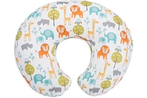 Boppy original Support Peaceful Jungle Stillhilfe, Ergonomische Form mit Polsterung, Komfort für Mutter und Baby während der Stillzeit und Flaschenfütterung, Maschinenwaschbar