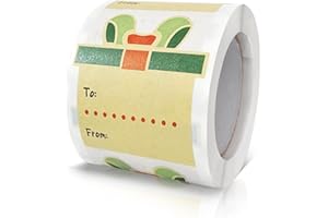 MEITAAT Naklejki Na Prezenty Świąteczne Z Papieru Pakowego 50x50 Mm Samoprzylepne Świąteczne Etykiety Na Prezenty Rolki Do Etykietowania Świątecznych Dekoracji Dla Dzieci Uszczelnienie 250 Sztuk （Prezent）