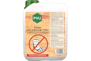 Pvu Holzwurmspray 3 Liter | Holzwurm Bekämpfung | Schonend zu Holz | Holzwurmtod Spray | Holzwurmmittel für Innen | Schutz gegen Holzwurm | Bekämpft Holzschädling-Arten Splintholzkäfer Hausbock
