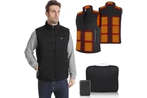 Rtdep Gilet Riscaldato, Gilet Riscaldato Uomo e Donna con 15 zone, Giubbino Riscaldato con USB 10000mAh Batteria, Giacca Riscaldata lavoro invernale da Esterno Moto Giubbott
