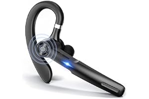 Bluetooth-öronsnäcka, trådlöst handsfree-headset med inbyggt mikrofon, brusreducerande öronmonterade hörlurar med ett öra för