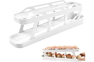 JADYON Dispensador Huevos Nevera, Organizador Huevos Nevera, Dispensador de Huevo de la Cocina Nevera 12-14 Huevos, para Almacenamiento en Nevera Organizador de Huevos Enrollable
