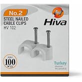 Proalet Hiva &Ccedil;elik &Ccedil;ivili Kroşe, Kablo Klipsi, Dayanıklı, Plastik, Beyaz, Pratik, Kablo Sabitleme Aparatı, Elektrik, Tesisat 