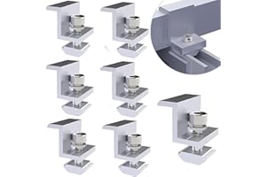 Mailfull 8 Pièces Fixation Panneau Solaire 30 mm Support Panneau Solaire avec Ecrous et Boulon pour Rail de Montage Photovoltaique pour Toiture Mural (argent)