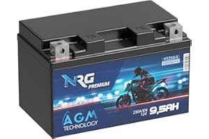 NRG Premium YTZ10-S AGM Motorradbatterie 9,5Ah 12V 230A/EN Batterie 50901 YTZ10S GTZ10-S auslaufsicher wartungsfrei ersetzt 9Ah 8,6Ah 8,5Ah