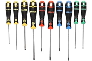 Bahco Juego de destornilladores con mango de color, 10 piezas