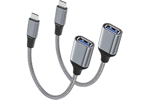 YIIFELL Adattatore USB C a USB 3.0 [2 Pezzi] - Cavo OTG Tipo C Maschio a Femmina Compatibile Con Galaxy S24, iPhone 16 Pro/15 Pro Max, iPad Pro, Huawei P30, Google Pixel 3XL