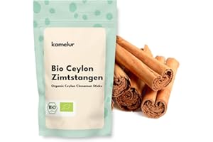 ‎KAMELUR Kamelur Bio Ceylon Zimtstangen - 250g (ca. 50 Stück) - Ganzer Zimt Ceylon aus kontrolliert biologischem Anbau