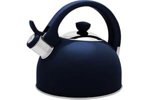 Galicja Bollitore in acciaio inox Molly – Caldaia a gas – Fornello a gas – Bollitore a pipa – Bollitore a fischio – Bollitore a induzione – 1,7 l blu navy