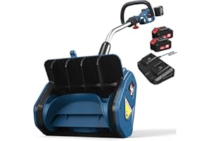 Enhulk Schneefräse 2x20V, 35cm Arbeitsbreite, 20cm Räumhöhe, 8m Wurfweite, ±30° Verstellbare Wurfrichtung, Akku-Schneeschaufel Mit Zusatzhandgriff (Inkl. 2x4Ah Akku & 2,2A Doppelladegerät)