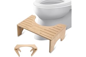 BIGINGJIA Toilettenhocker aus Bambus, klappbar Toilettenhocker für Erwachsene,Rutschfester Squatty Potty Hocker, gesunder und tragbarer Klohocker/WC Hocker für natürliche und Bequeme Ausscheidung