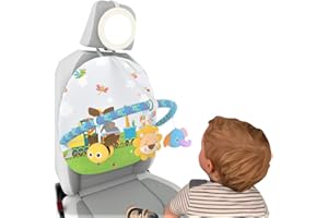 CATERBEE Giocattolo del seggiolino per Auto con specchietto retrovisore e Centro di attività ad Arco per Giocare e calciare da 0 Mesi in su (Forest)