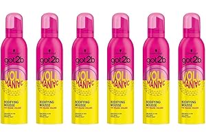 Schwarzkopf got2b Voulmanic Bodyfying Hair Mousse, Adds Thickness, Lift and Volume Boost to Your Hair, 250 ml, Pack of 6