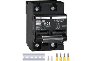 DIHOOL Wyłącznik DC 12V 24V Solar PV Bezpiecznik fotowoltaiczny automatyczny (DC500V,2 Pole 100A)