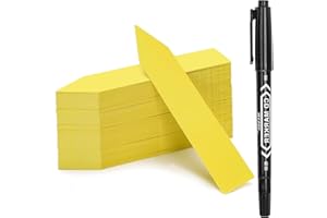 KINGLAKE plastikowa etykieta na rośliny 100 sztuk, żółta plastikowa etykieta ogrodowa 10x2cm