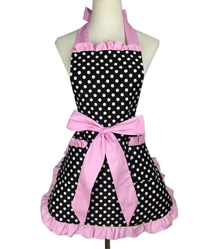 VALINK Tablier Cuisine Vintage Floral Volants - Poches - Femme Fille Chef