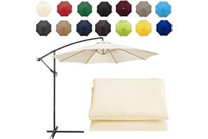 CMJYMX Replacement Parasol Canopy Sun Umbrella Replacement Cloth For 2m-6 Arms 2.7m-6 Arms 2.7m-8 Arms 3m-6 Arms 3m-8 Arms (Color : Off-white, Size : 8 ribs-3m(9.8ft))