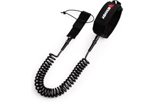 Abahub Sup Leash de Surf,Leash pour Planche de Surf 10 ft 7 mm, Sup Accessoires Laisse, Laisse pour Adultes,Noir/Bleu/Orange/Vert/Jaune/Blanc/Transparent/Rouge