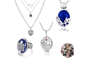 YOUU UoYu The Vampire Hope Mikaelson ispirato collana Elena Gilbert apertura verbana medaglione collana con ciondolo Elena zaffiro cristallo luce diurna anelli con adesivo Set di 24 pezzi