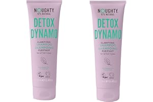 Noughty 97% Natural Detox Dynamo Clarifying Shampoo, Sulphate Free Vegan Haircare, Refreshing Residue Removing Hair Cleanser, Suitable for Every Day Use, with Peppermint and Sorrel Leaf DUO