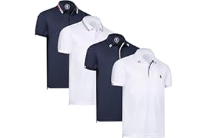 Albert Morris Polo Shirts pour Homme - Manches Courtes, Respirant, Séchage Rapide, Protection UV, Coupe Classique, Été Golf, Style Sportif Business Décontracté