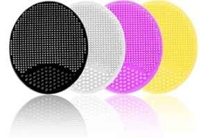 MR LION Baby-Wiegenkappenbürste, Baby-Badebürste, Silikon-Peeling-Bürste, Baby Essential für trockene Haut, Wiegenkappe und Ekzeme Klein - Schwarz&Weiß&Gelb&Lila)