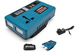 Multifunctional Intelligent Power Inverter Converter, 110V/220V, with Flash Charging, Includes Battery and Adaptor