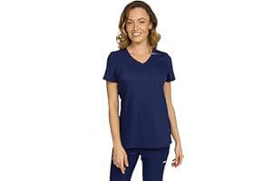 B-well Aurelia Blouse Médicale Femme En Microfibre, Antibactérienne, Anti-Odeurs, Infroissable, Col En V, Tunique Confortable Pour Infirmière, Aide-Soignante, Esthétique, Clinique