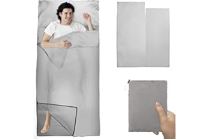 YARVPUV Drap de Sac de Couchage d'été - Gris - Sac à Viande, Ultra léger - Petit Format Une Fois Plié - 220 x 90 cm - Sacs de Couchage et Coutil,Sac à Viande Couchage