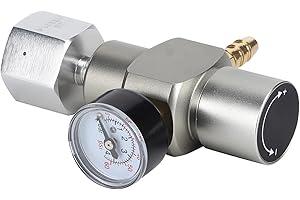 COSIKI Compras Locas Regulador de CO2, 2 en 1 Mini CO2 Gas Regulator Medidor de presión de con Adaptador de 3/8in a TR21.4 para
