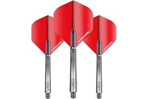 RED DRAGON Dart Flights and Shafts (Stems) Combo Set - Hardcore Flights and VRX Shafts