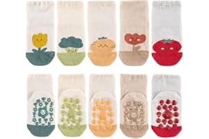 FedMois 5 paia calzini antiscivolo in cotone bimbi bambini