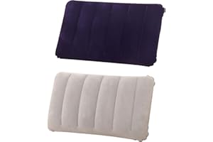 RTRTGS 2X Almohadas de Viaje Almohada Inflable de Playa Cómodo para Dormir Almohada Ultraligera para Camping, Senderismo o Montañismo, 47x30 cm