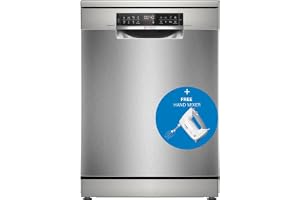 Bosch Freestanding Dishwasher, SMS6ECI38M, 60cm, 13 Place Settings, 8 Programs, EcoSilence Drive, HygienePlus, HomeConnect, Brushed Steel, German Engineering + Free Hand Mixer