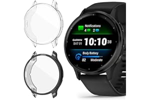 SeNool [2-Stück] Hülle für Garmin Venu 3S Schutzhülle Schutzfolie, Soft TPU Slim Plattierte Displayschutzfolie für Garmin Venu 3S Cover - Klar + Schwarz