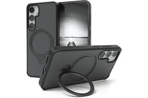 EAZY CASE - Qi Charging Handyhülle für Galaxy S25 kompatibel mit Qi Charging Hülle mit Ständer kompatibel mit Galaxy S25 Hülle mit 360° Ring & Magnetfunktion zum Aufstellen stoßfest Cover in Schwarz