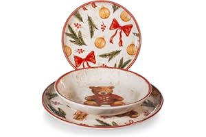 H&H, Teddy Hugs, 18-częściowy zestaw stołów bożonarodzeniowych z misiami i dekoracjami świątecznymi, idealny na Boże Narodzenie i specjalne okazje