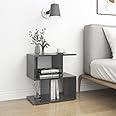 FireBees Modern Wooden Table,Wooden Bedside Table for Bed Room | Side Table for Living Room| End Table,nightstand,Multipurpose Table (Grey)
