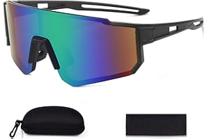 JXCTNNU Occhiali da Sole Sportivi Polarizzati Occhiali da Ciclismo Occhiali da Sci Occhiali Montagna con Custodia e Panno Protezione UV400 per Ciclismo, Motociclismo, Sci, Alpinismo