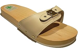 Sanital Light Art 101 Ciabatte Ciabatta Uomo Zoccolo Anatomico Pelle Beige Zoccoli Legno Mare Beige