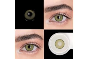 BIO-ESSENCE Pack Lentillas de Hidrogel blandas 1 par Lentes de contacto color verde sin graduación. Duración: 12 meses. Incluye de regalo estuche y 10ml de solución. Color Verde Sorayama