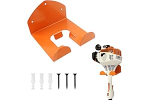 LCUHAVA Soporte para herramientas de jardín de acero galvanizado, soporte de pared con 3 tornillos, 3 tacos para desbrozadora, desbrozadora, herramienta de jardín, almacenamiento de escoba, garaje