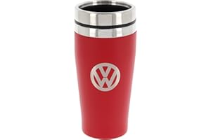 BRISA VW Collection – oryginalny kubek termiczny Volkswagena, izolowany ze stali nierdzewnej (podwójne ścianki/450 ml/czerwony)