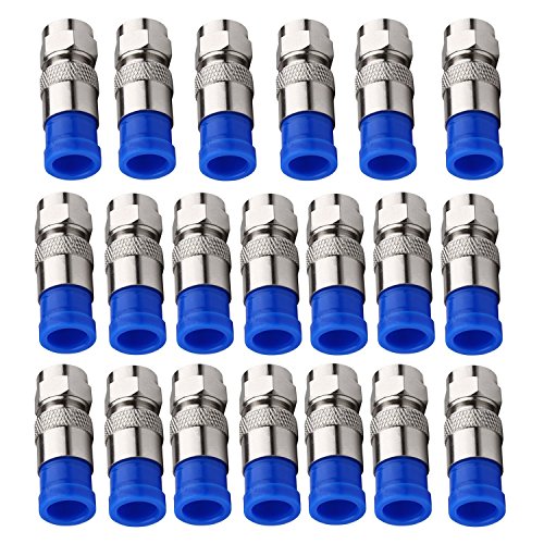ESUMIC® RG6 F Tipo Conector Coaxial Coaxial Compression Fitting 20Pack