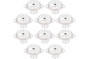 Peukerty 10 StüCk Keramik B9A Versilbert 9Pin Vakuum RöHren Buchse Paneel Chassis für ECC81 ECC82 ECC83 EL84 6922 Vakuum RöHre